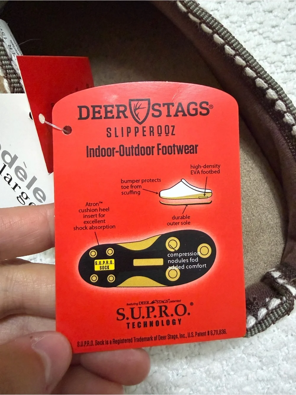 Deer Stags Mens Wherever Microsuede Slipper Chestnut 15 Wide NWT